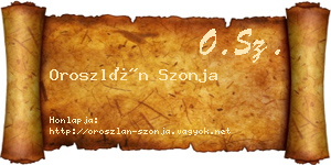 Oroszlán Szonja névjegykártya